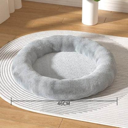 Plush Round Cat Bed for Winter - catati - nz - cat - products - online