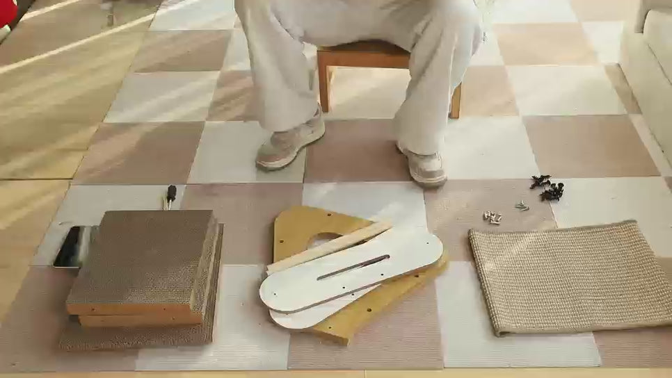 Modern Cat Scratcher & Lounge – Multi-Level with Natural Finish