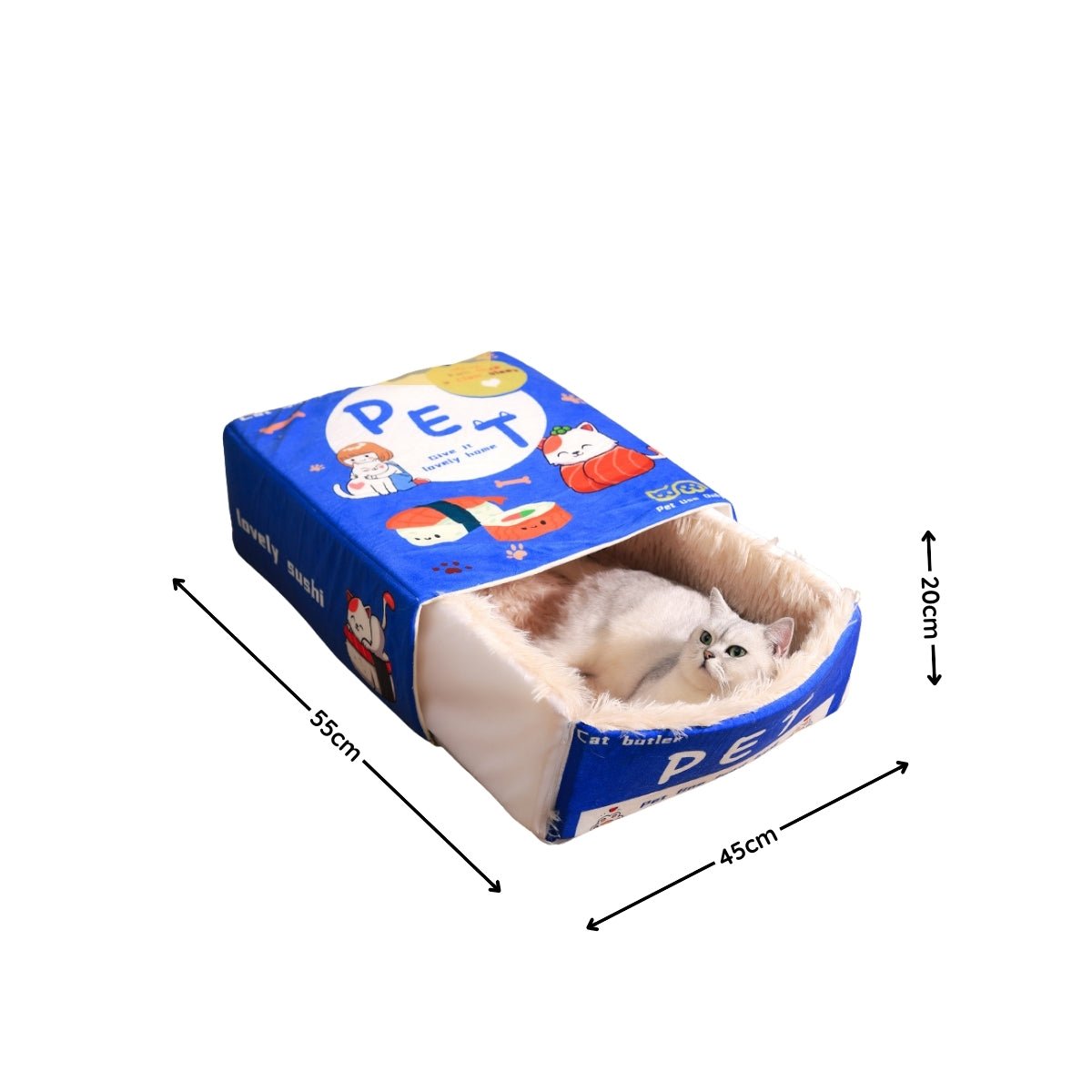 Rectangular Enclosed Snack Box Cat Bed - catati - nz - cat - products - online