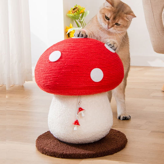 Red Mushroom Cat Scratching Post - catati - nz - cat - products - online