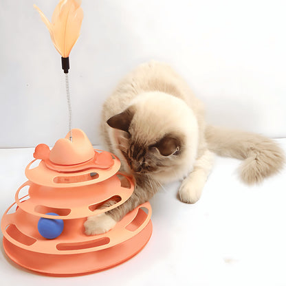 Rolling Ball & Feather Cat Toy - catati - nz - cat - products - online