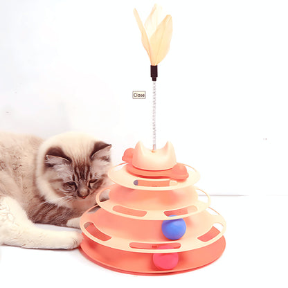 Rolling Ball & Feather Cat Toy - catati - nz - cat - products - online