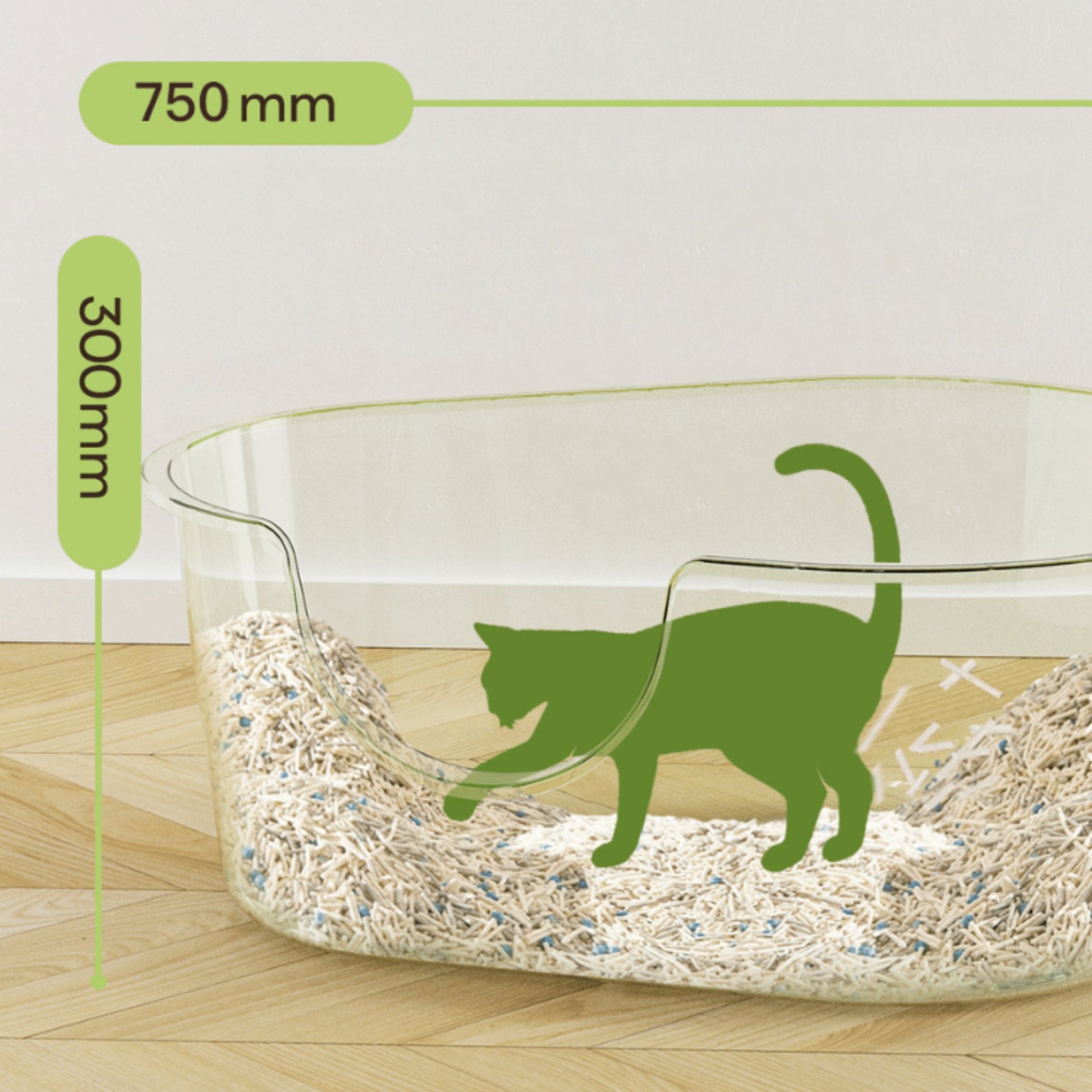 Super Large Avocado Cat Litter Box + Mat & Scoop - catati - nz - cat - products - online