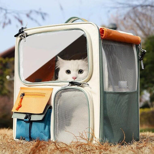 Window View Cat Travel Carrier Backpack - Beige - Accessories - Catati Cat Store