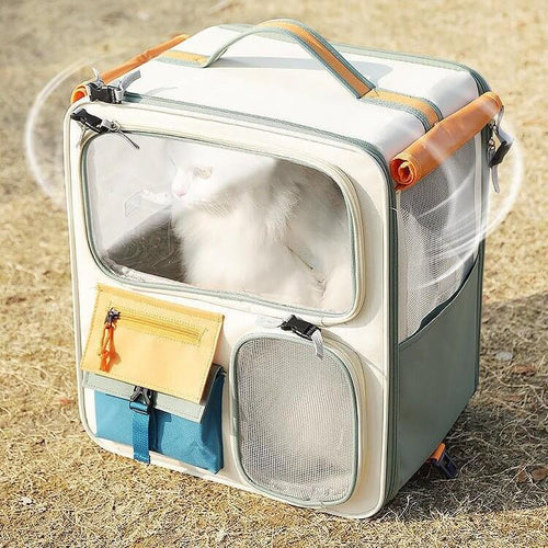 Window View Cat Travel Carrier Backpack - Beige - Accessories - Catati Cat Store